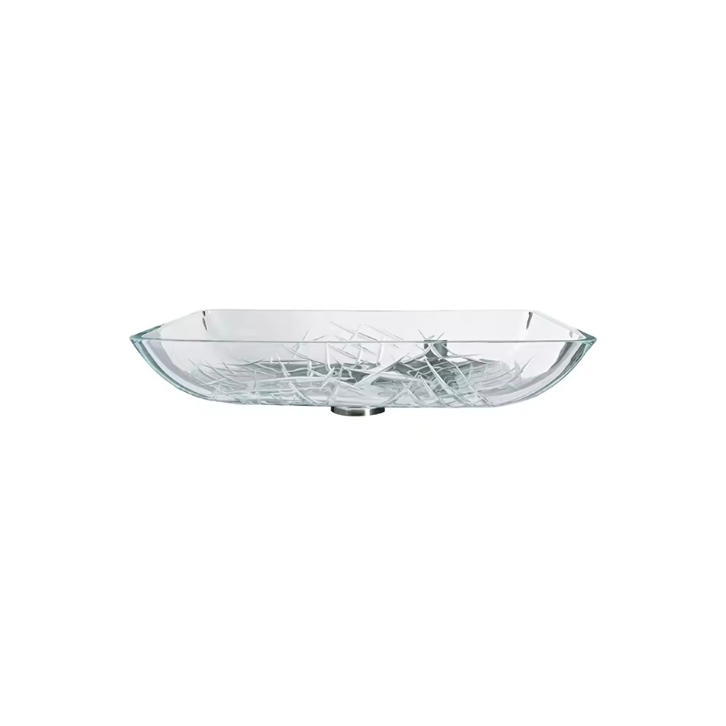 Modern Design Bathroom Arts Stripe Transparent Glass Wash Basin For Home Hotel